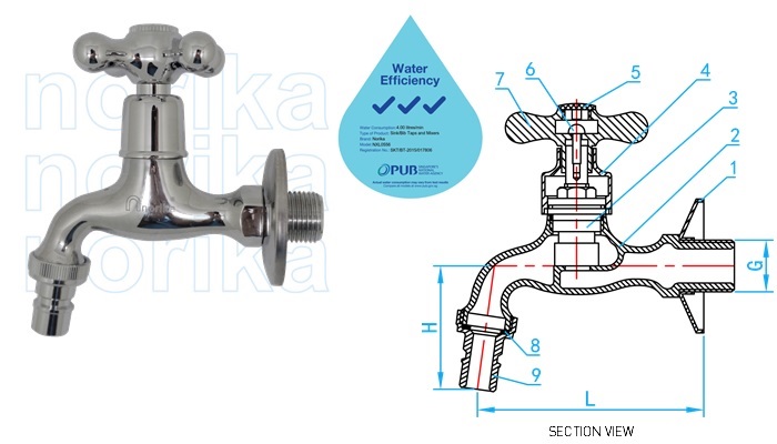 Cross Handle Quick Turn Action Union Tap